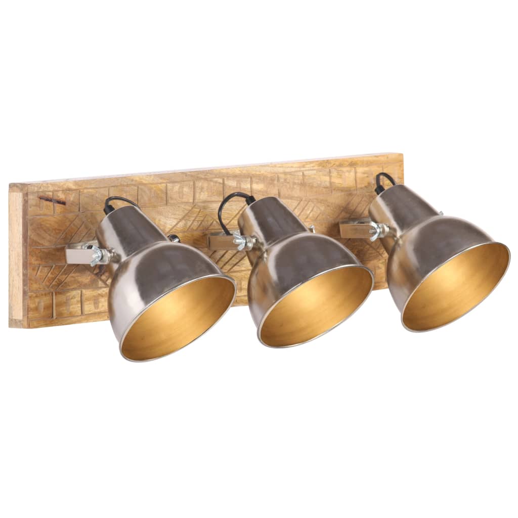 Candeeiro de parede industrial 70x23 cm E27 mangueira prateado