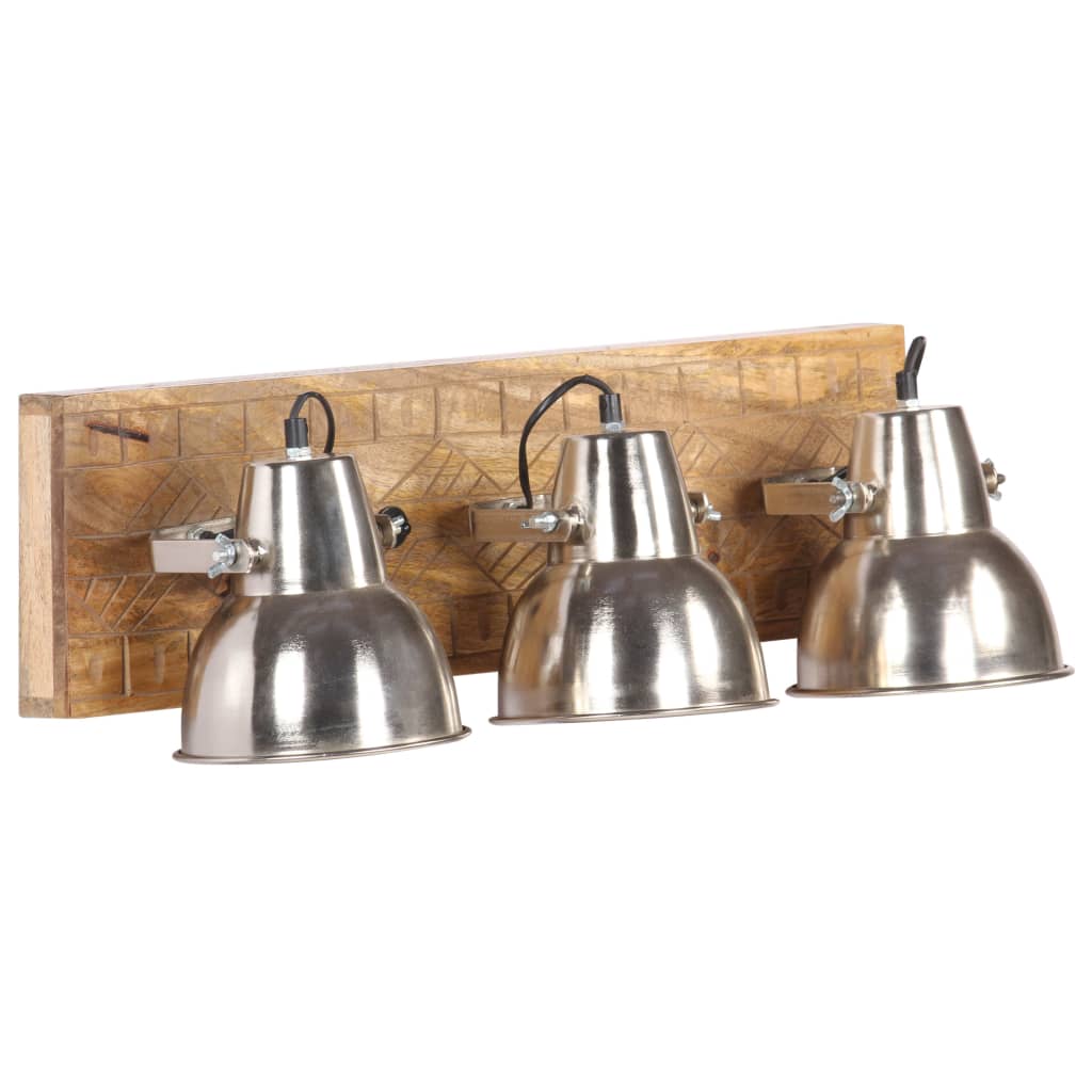 Candeeiro de parede industrial 70x23 cm E27 mangueira prateado