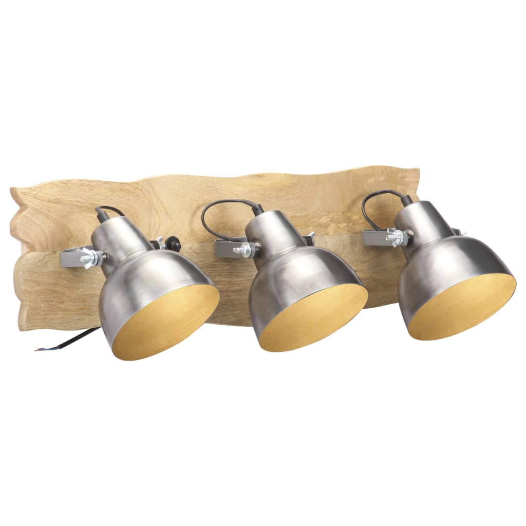 Candeeiro de parede industrial 68x23 cm E27 mangueira prateado