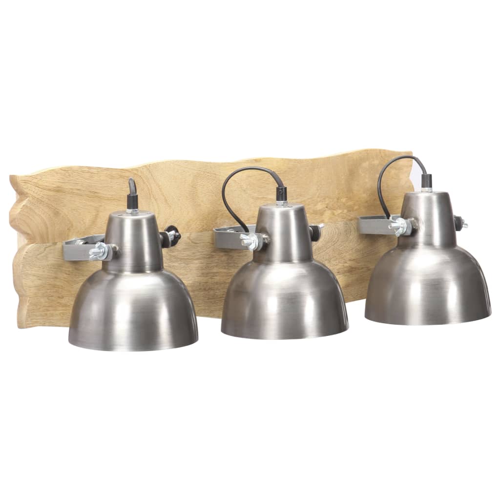 Candeeiro de parede industrial 68x23 cm E27 mangueira prateado