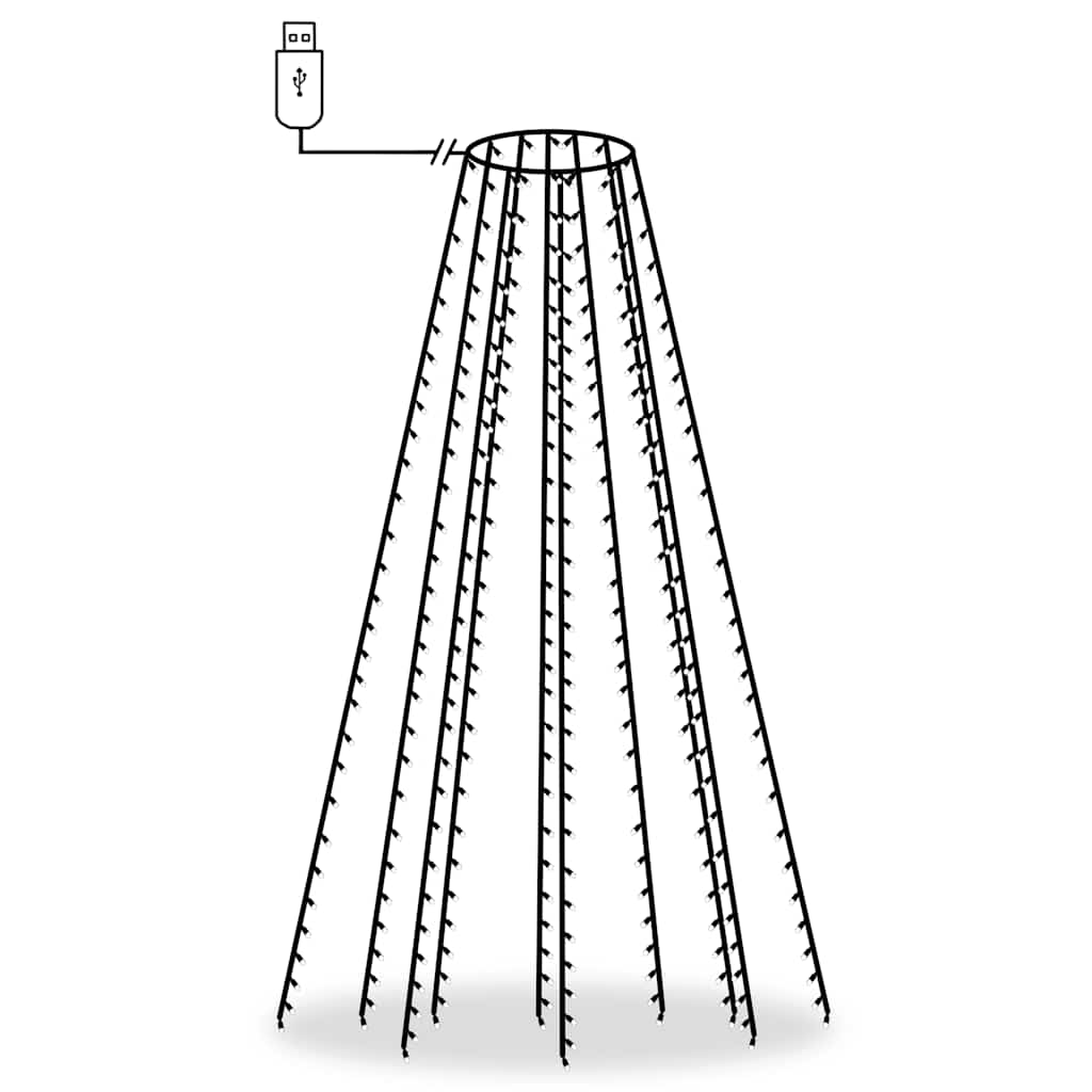 Cordão de luzes para árvore de Natal 300 luzes LED 300 cm