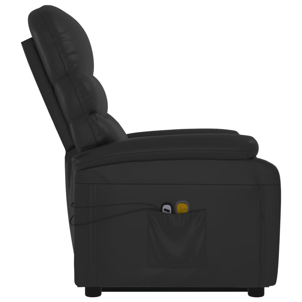 Poltrona massagens elevatória couro artificial preto