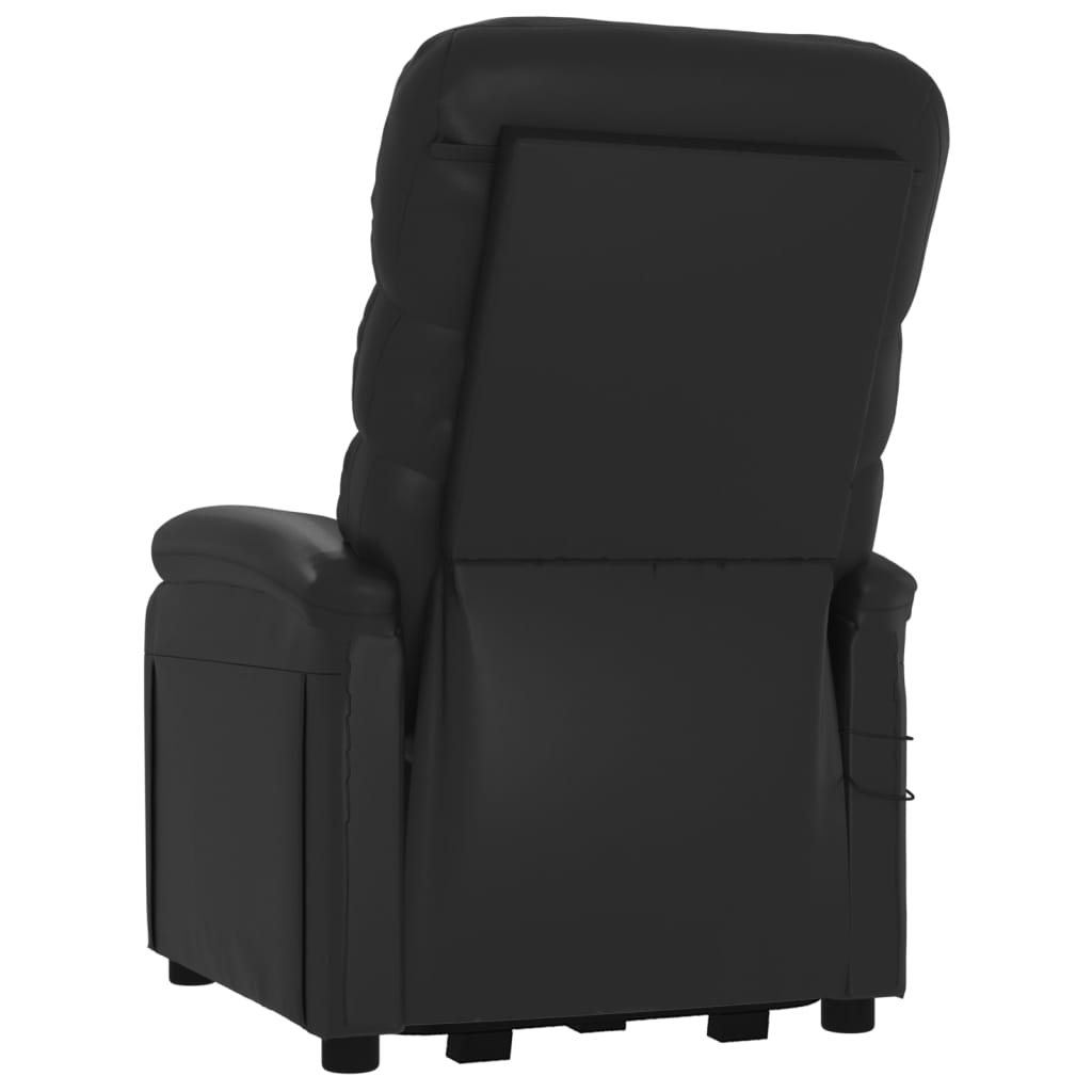Poltrona massagens elevatória couro artificial preto