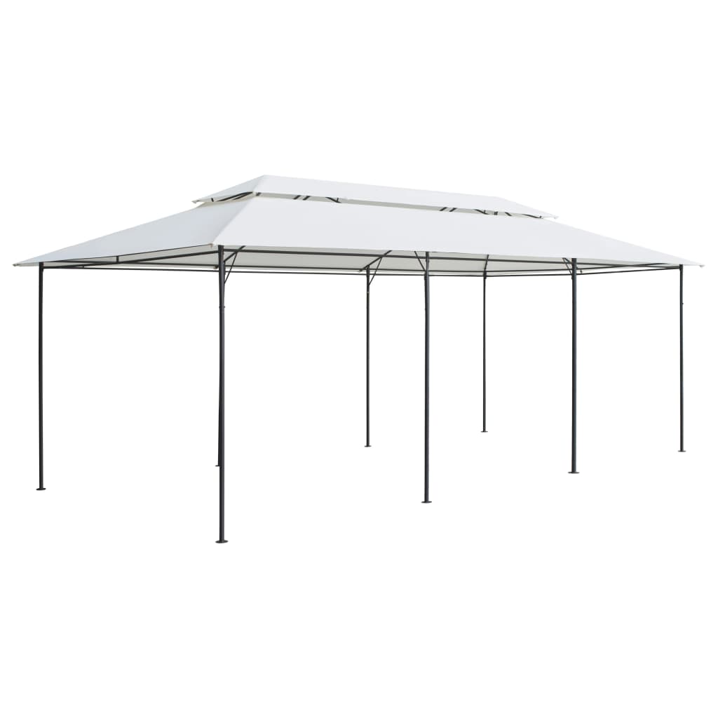 Gazebo com cortinas 600x298x270 cm 180g/m² branco