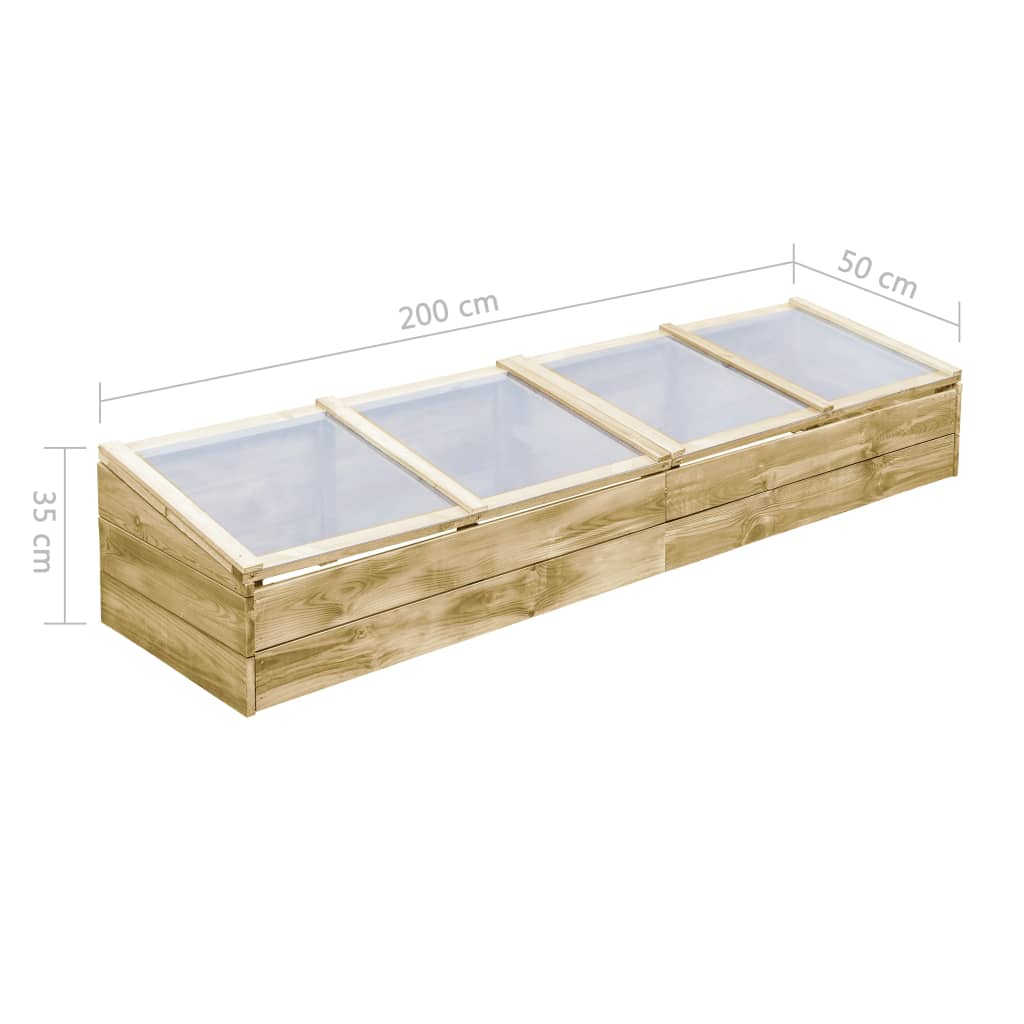 Estufas 2 pcs 200x50x35 cm madeira de pinho impregnada