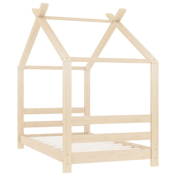 Estrutura de cama infantil 70x140 cm madeira de pinho maciça
