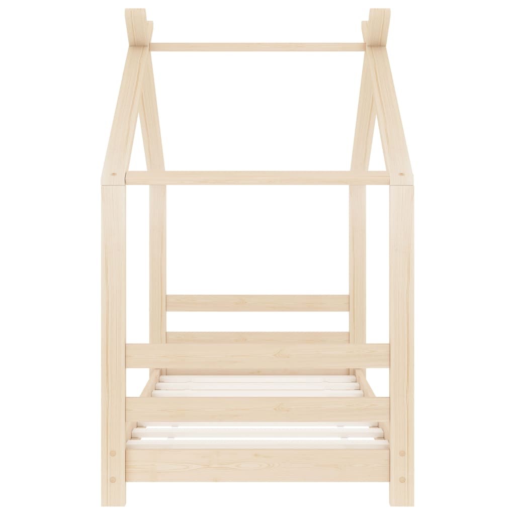 Estrutura de cama infantil 70x140 cm madeira de pinho maciça