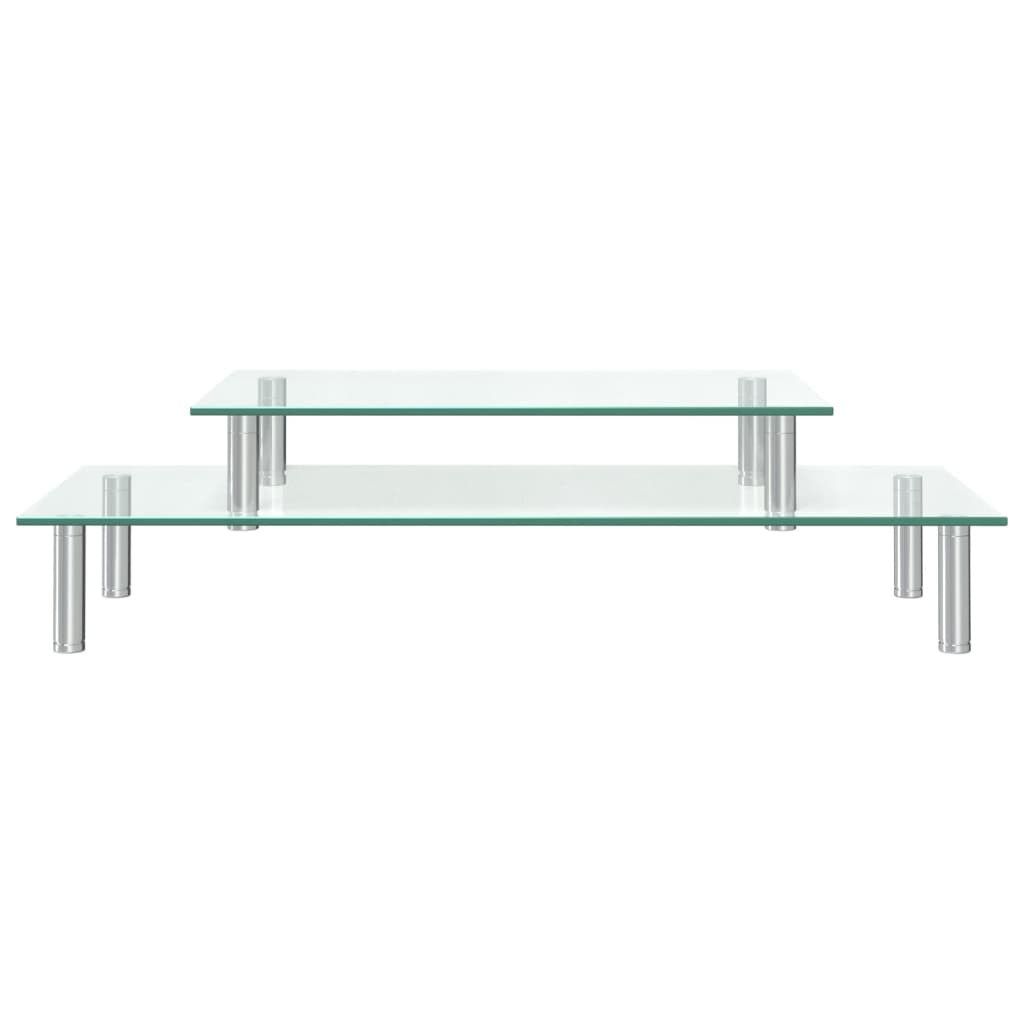 Suporte de monitor de 2 níveis vidro transparente