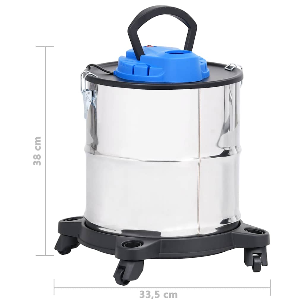 Aspirador de cinzas com filtro HEPA 1200 W 20 L aço inoxidável