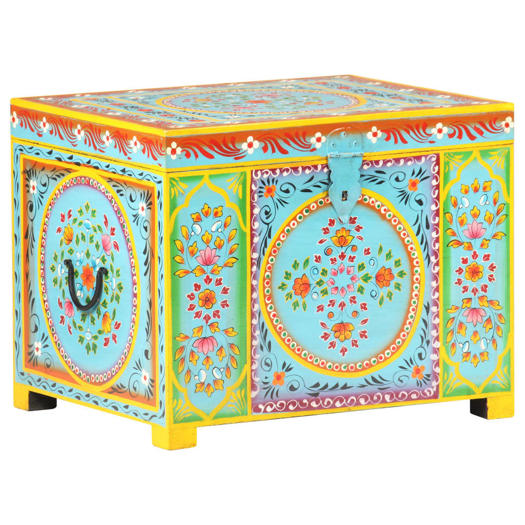 Caixa de arrumação pintada à mão 50x40x40 cm mangueira maciça