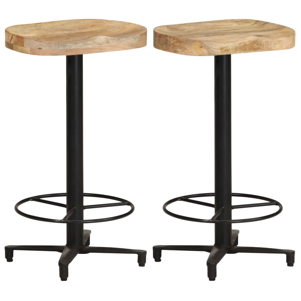 Bancos de bar 2 pcs 66 cm madeira de mangueira maciça