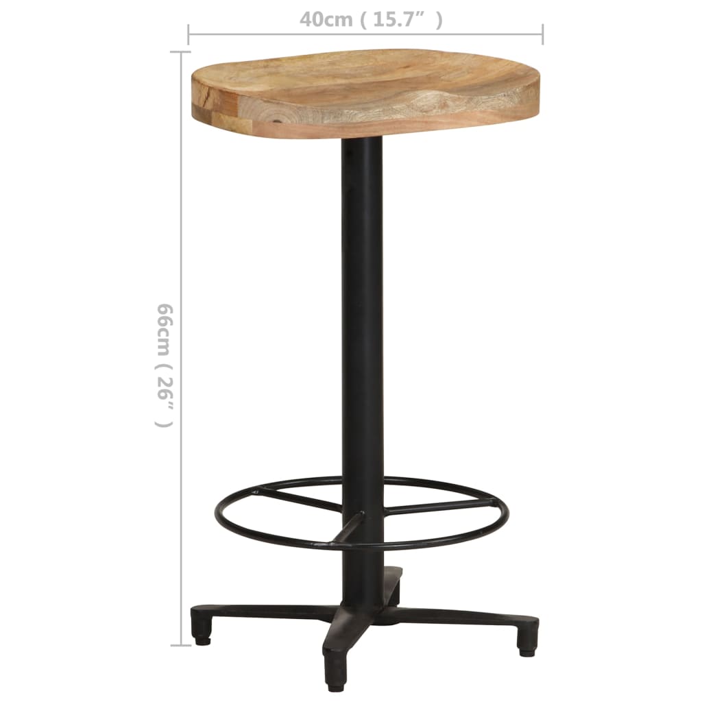 Bancos de bar 2 pcs 66 cm madeira de mangueira maciça