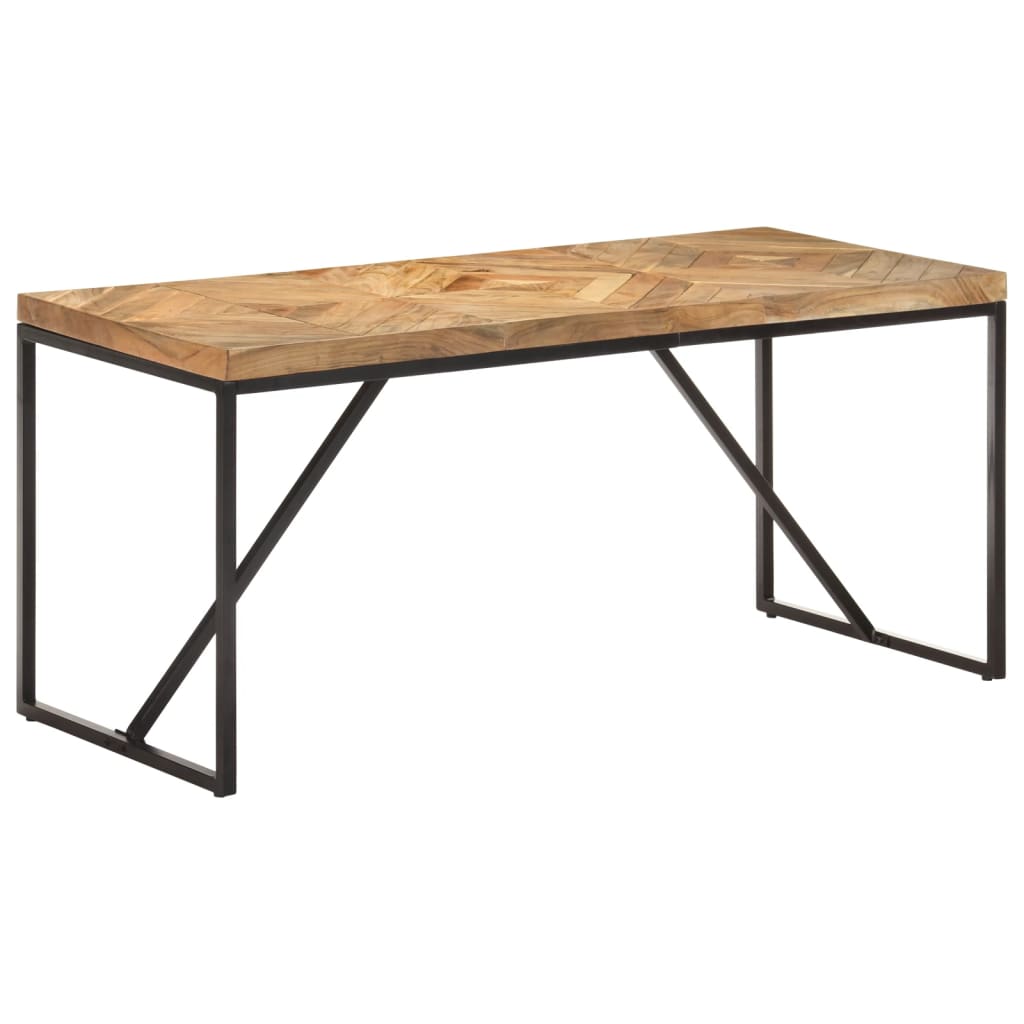 Mesa de jantar 160x70x76 cm madeira acácia maciça e mangueira