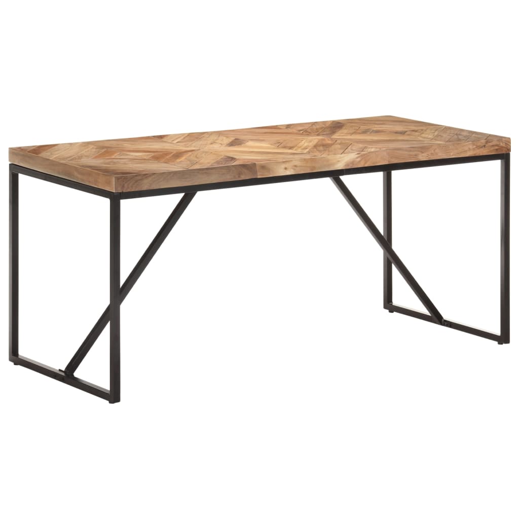 Mesa de jantar 160x70x76 cm madeira acácia maciça e mangueira
