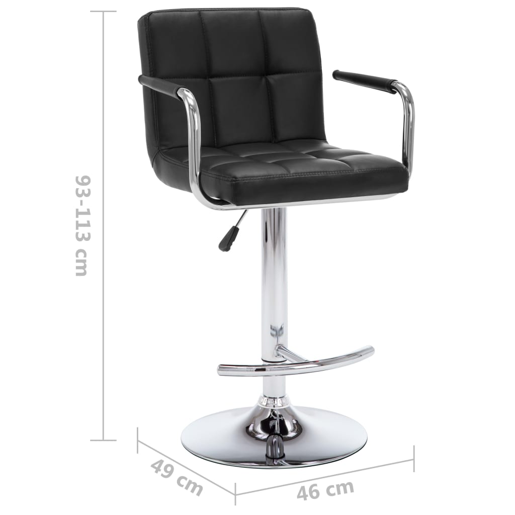 Bancos de bar 2 pcs couro artificial preto