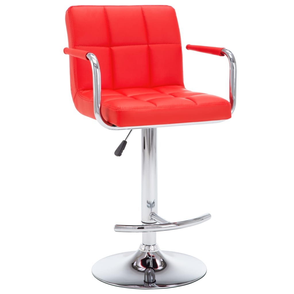 Bancos de bar 2 pcs couro artificial vermelho