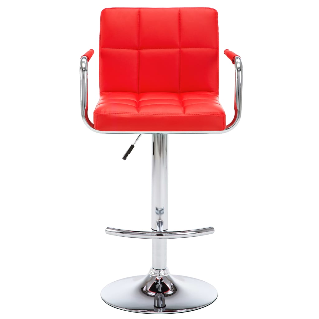 Bancos de bar 2 pcs couro artificial vermelho