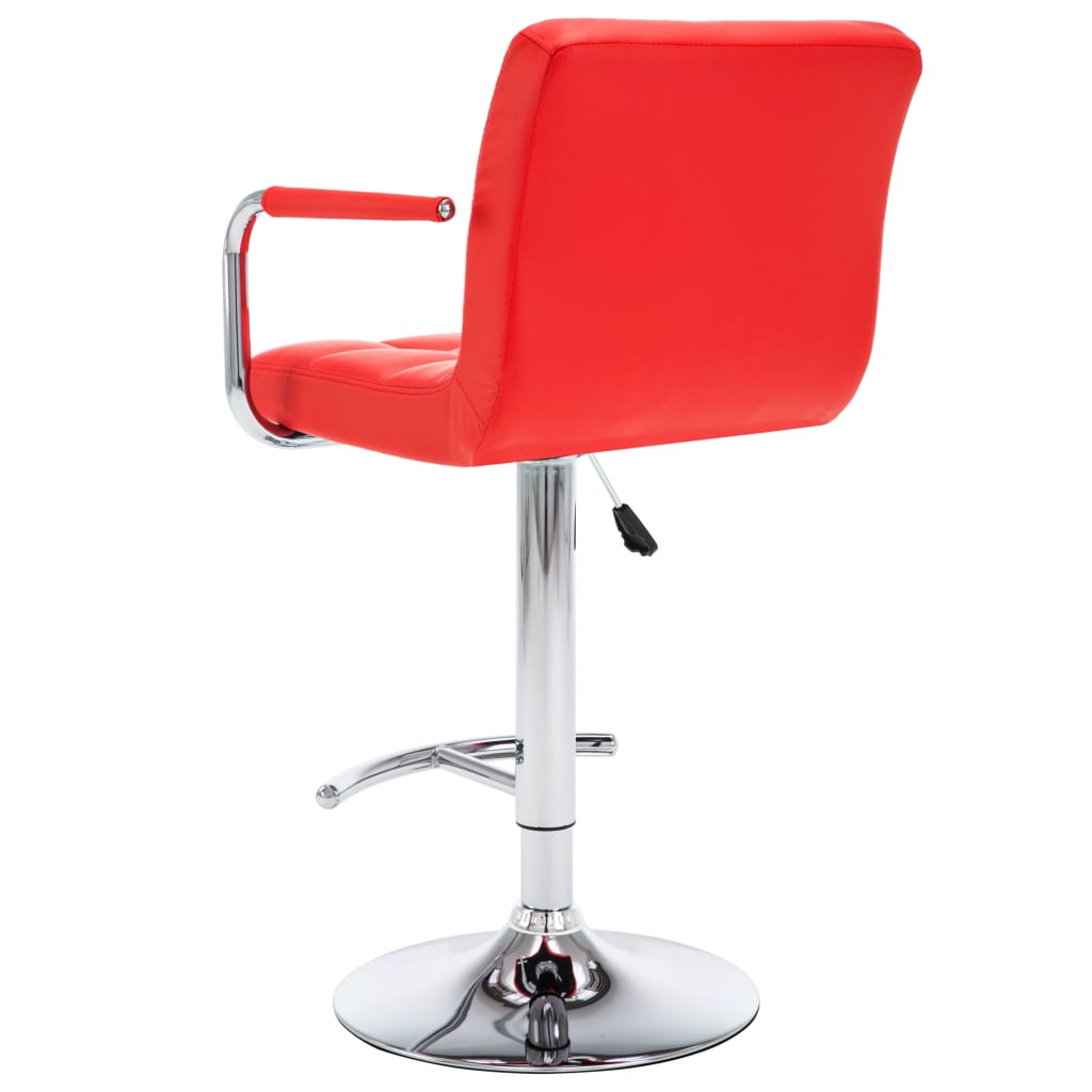 Bancos de bar 2 pcs couro artificial vermelho