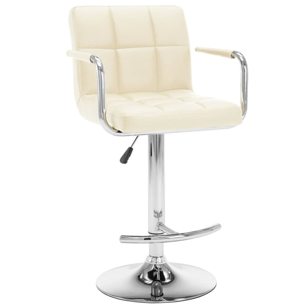 Bancos de bar 2 pcs couro artificial cor creme