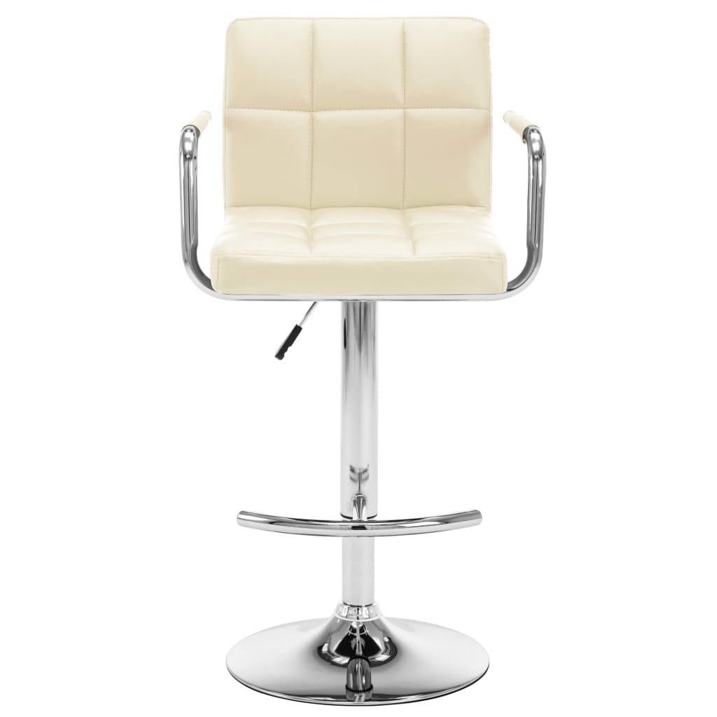 Bancos de bar 2 pcs couro artificial cor creme