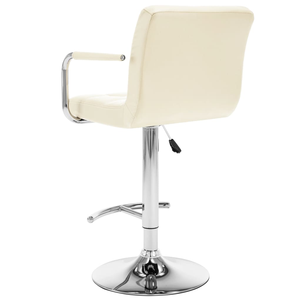 Bancos de bar 2 pcs couro artificial cor creme