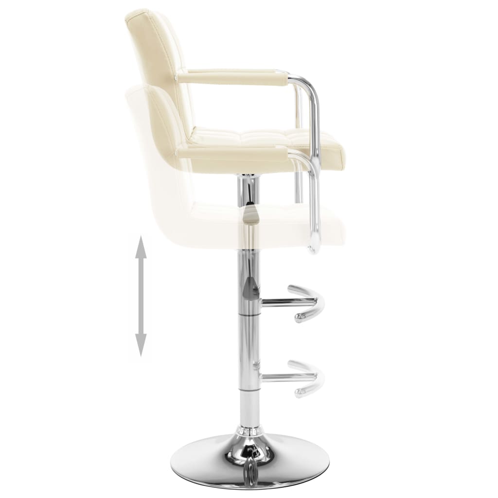 Bancos de bar 2 pcs couro artificial cor creme