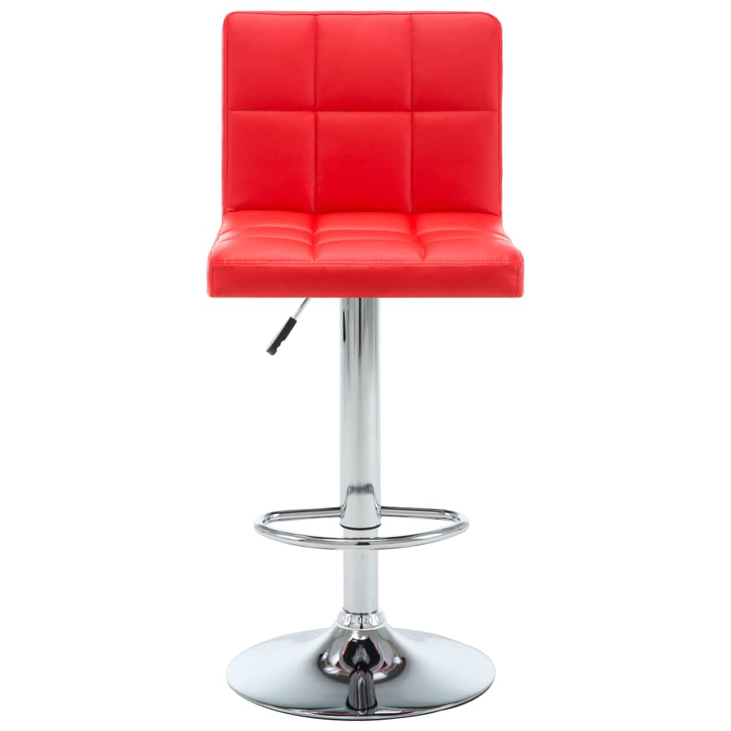 Bancos de bar 2 pcs couro artificial vermelho