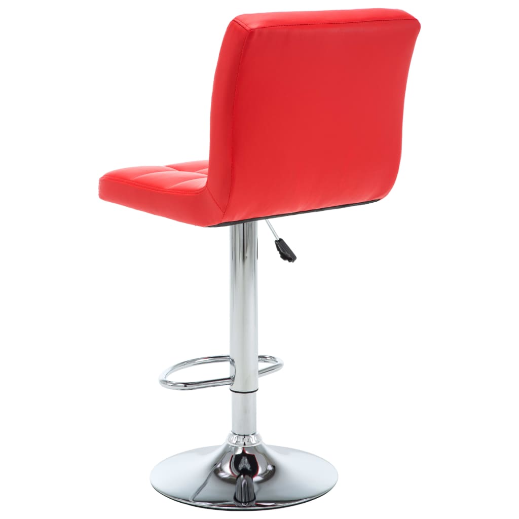 Bancos de bar 2 pcs couro artificial vermelho