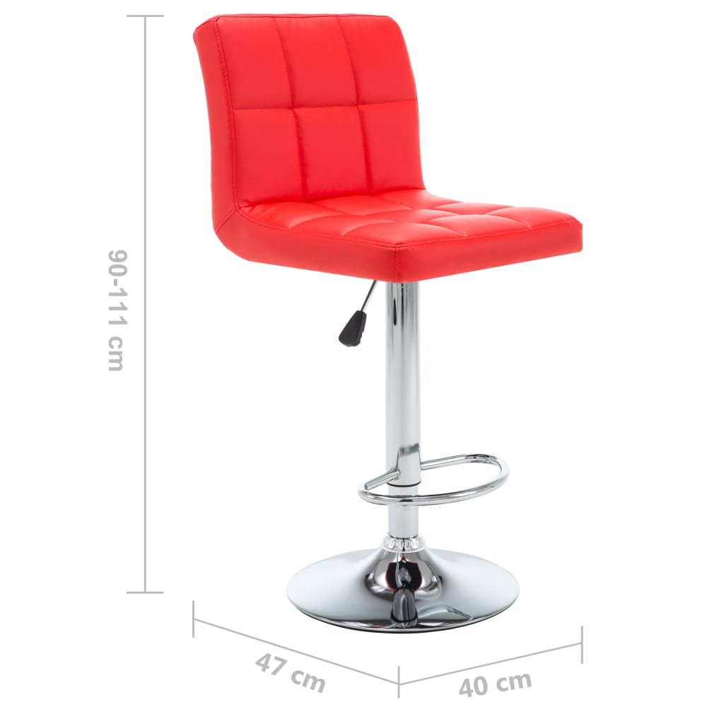 Bancos de bar 2 pcs couro artificial vermelho