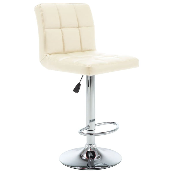 Bancos de bar 2 pcs couro artificial cor creme