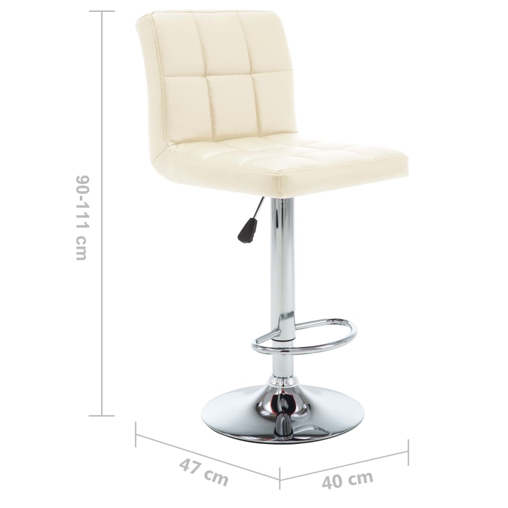 Bancos de bar 2 pcs couro artificial cor creme