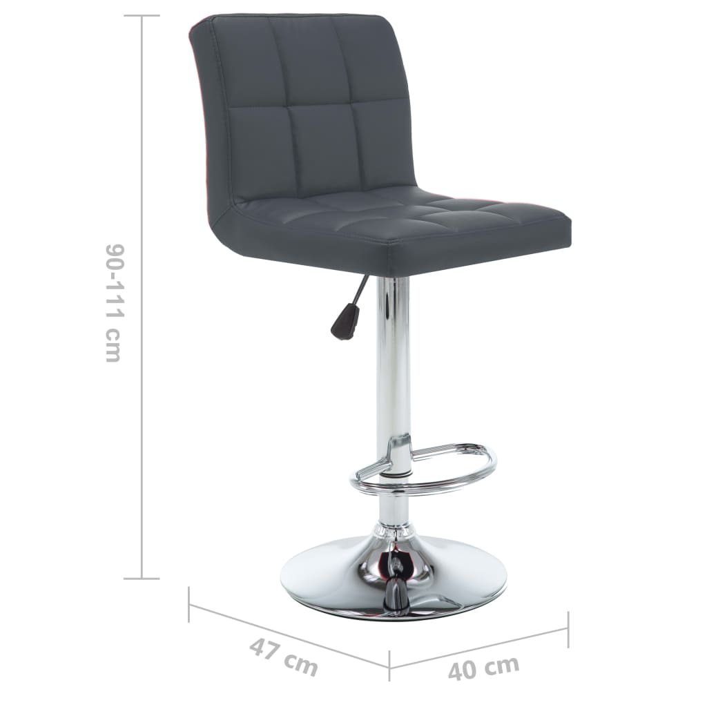 Bancos de bar 2 pcs couro artificial cinzento