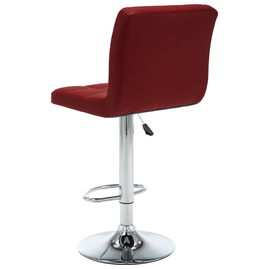 Bancos de bar 2 pcs couro artificial vermelho tinto