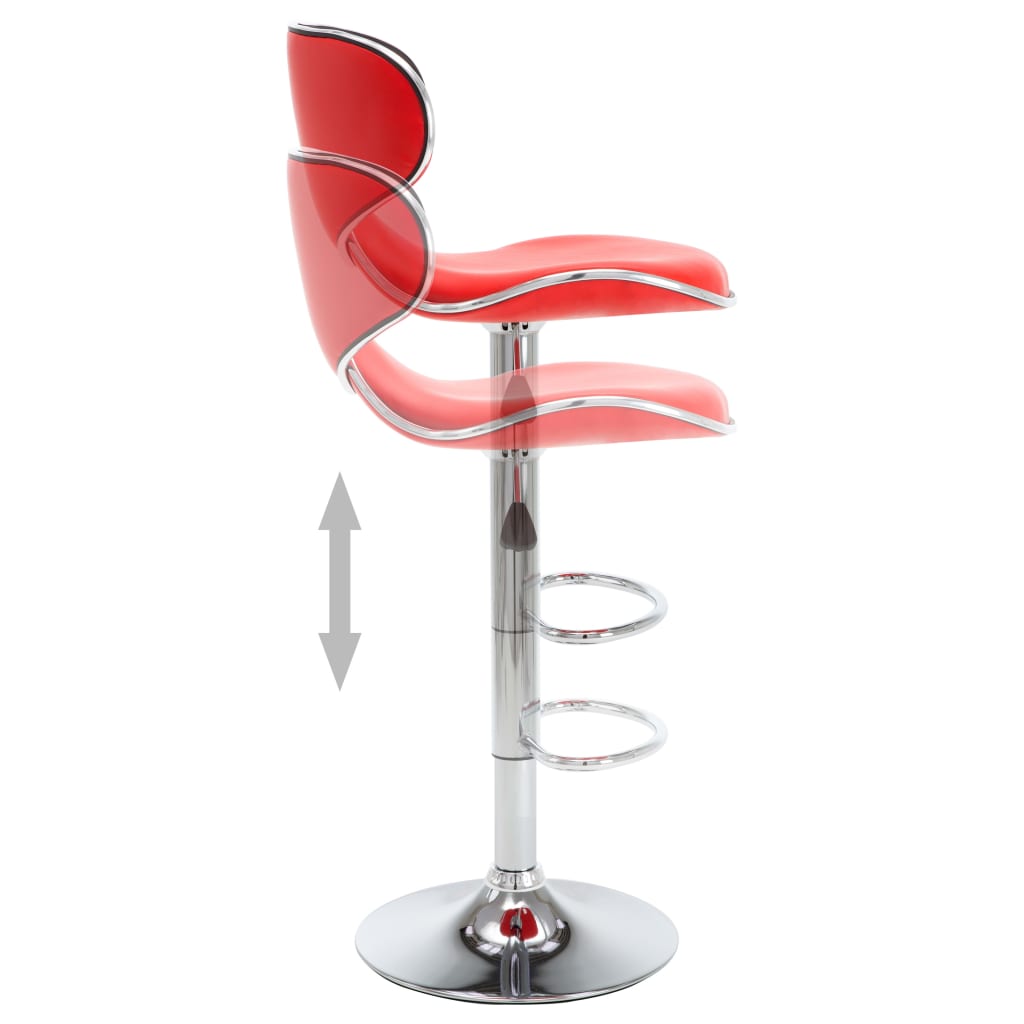 Bancos de bar 2 pcs couro artificial vermelho