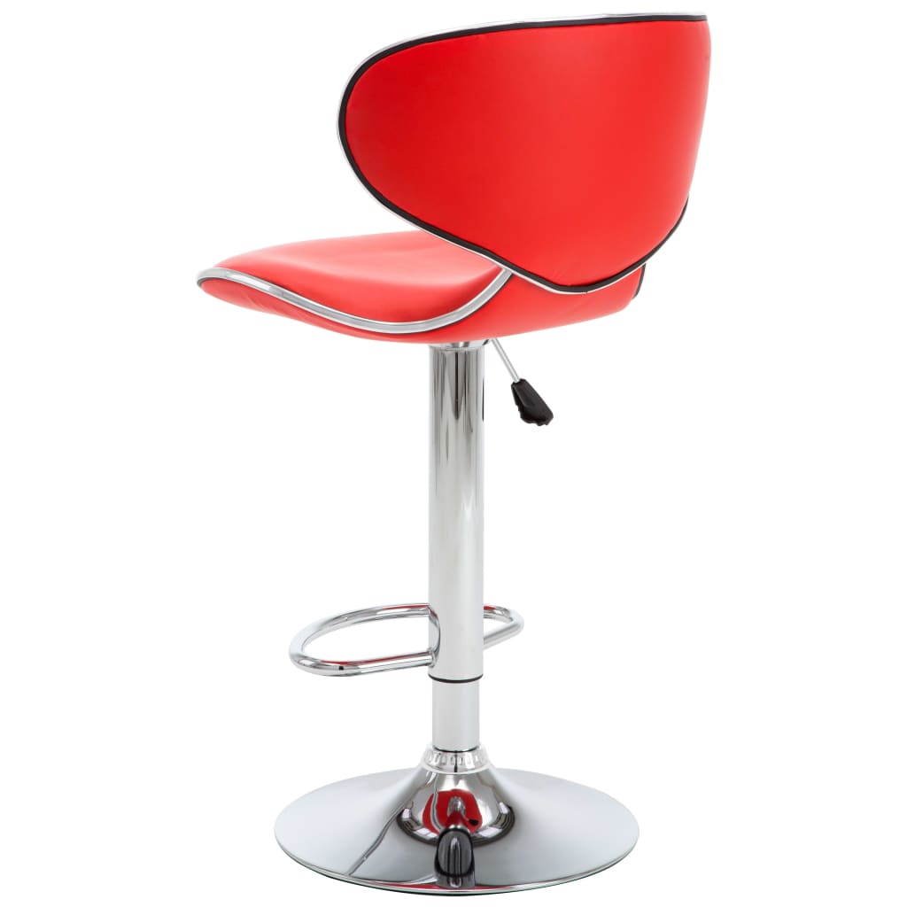 Bancos de bar 2 pcs couro artificial vermelho