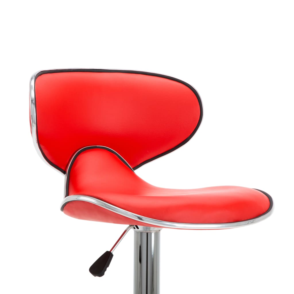 Bancos de bar 2 pcs couro artificial vermelho