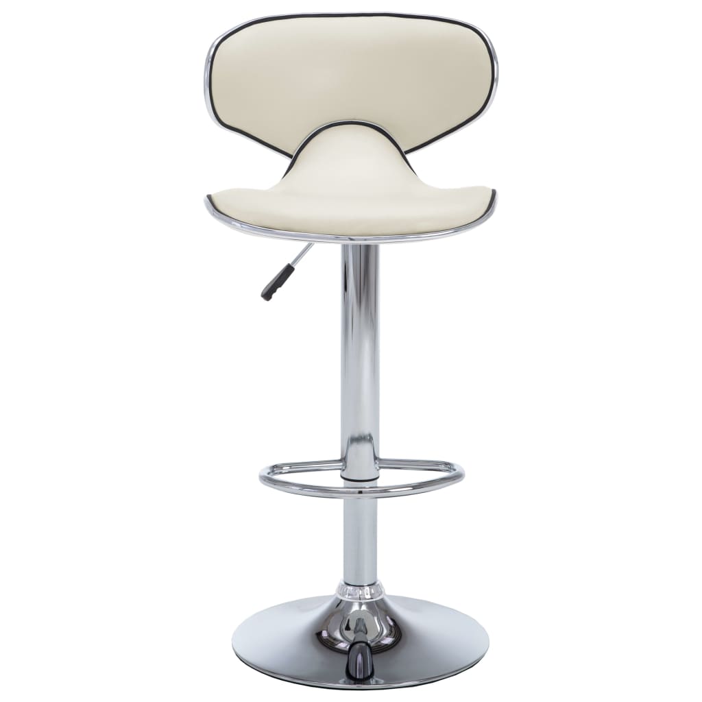 Bancos de bar 2 pcs couro artificial cor creme