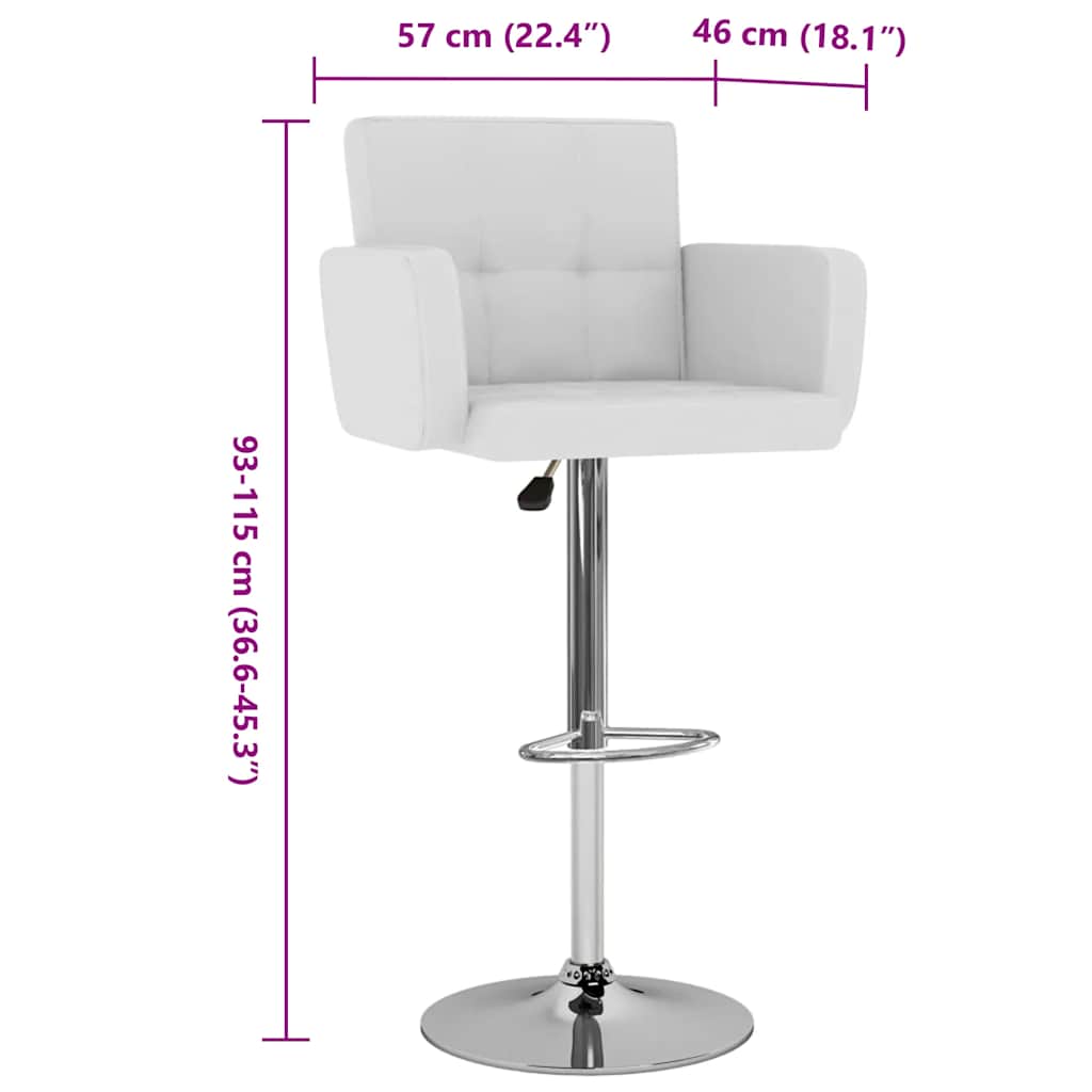 Bancos de bar 2 pcs couro artificial branco
