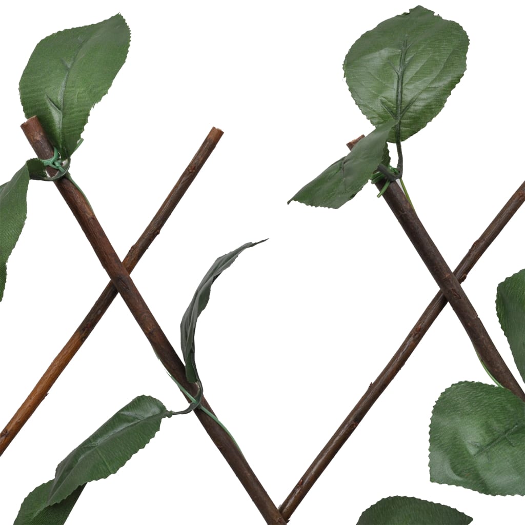 Cercas treliça salgueiro c/ folhas artificiais 5 pcs 180x30cm