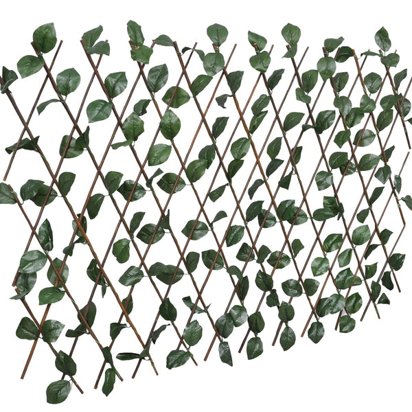 Cercas treliça salgueiro c/ folhas artificiais 5 pcs 180x60cm