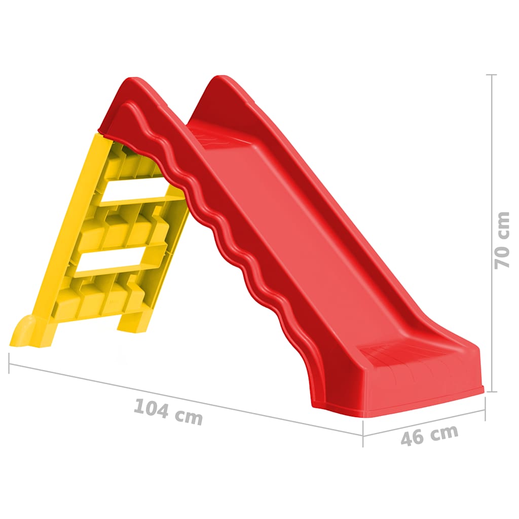 Escorrega dobrável infantil interior/exterior vermelho/amarelo