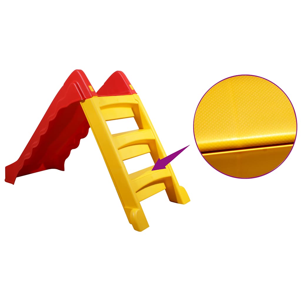 Escorrega dobrável infantil interior/exterior vermelho/amarelo