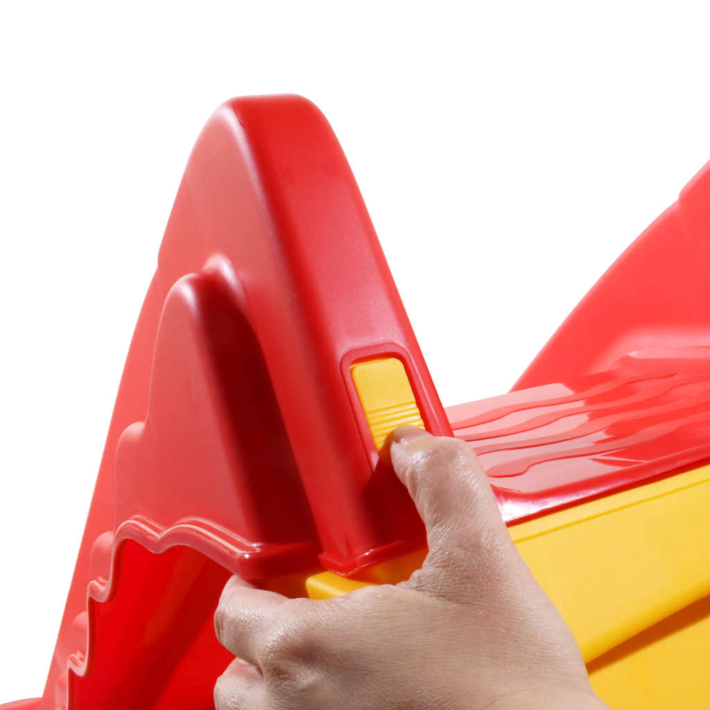 Escorrega dobrável infantil interior/exterior vermelho/amarelo