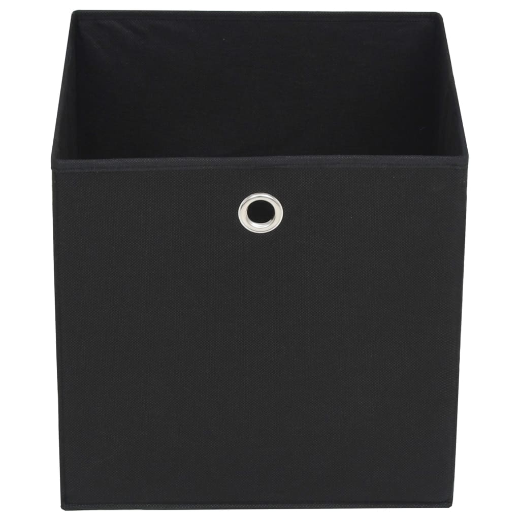 Caixas arrumação 10 pcs 28x28x28 cm tecido-não-tecido preto