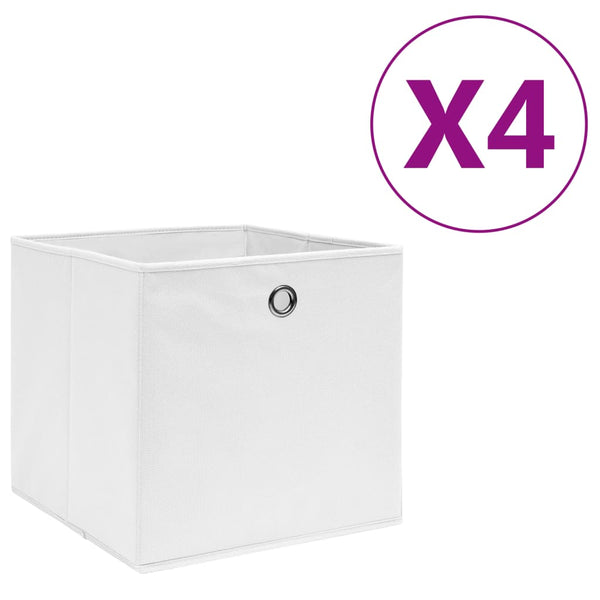 Caixas arrumação 4 pcs 28x28x28 cm tecido-não-tecido branco