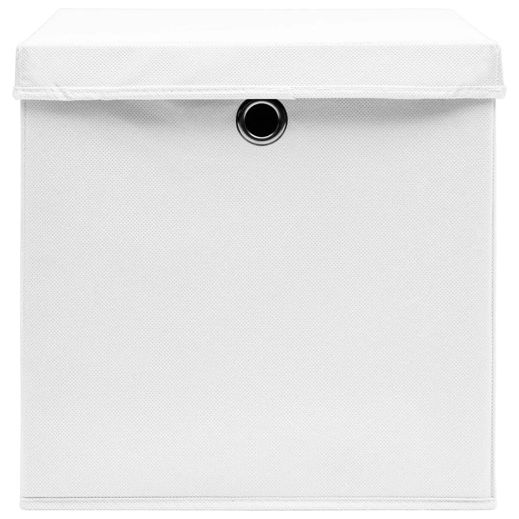 Caixas de arrumação com tampas 4 pcs 28x28x28 cm branco