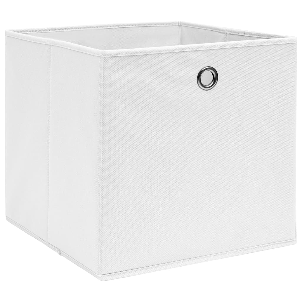 Caixas arrumação 10 pcs 28x28x28 cm tecido-não-tecido branco