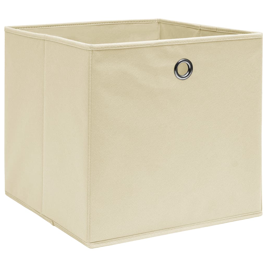 Caixas arrumação 4 pcs 28x28x28 cm tecido-não-tecido creme