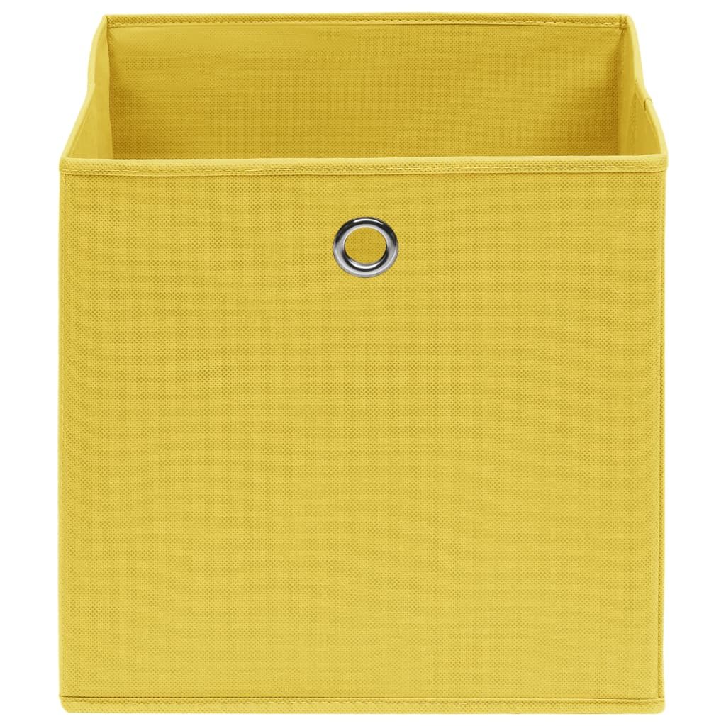 Caixas arrumação 10 pcs 28x28x28 cm tecido-não-tecido amarelo
