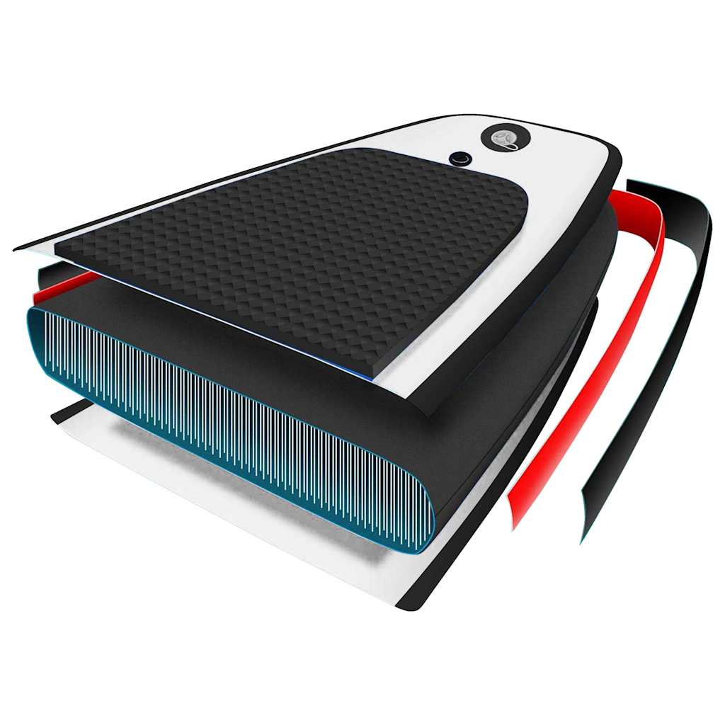 Conjunto prancha de paddle SUP insuflável preto e branco